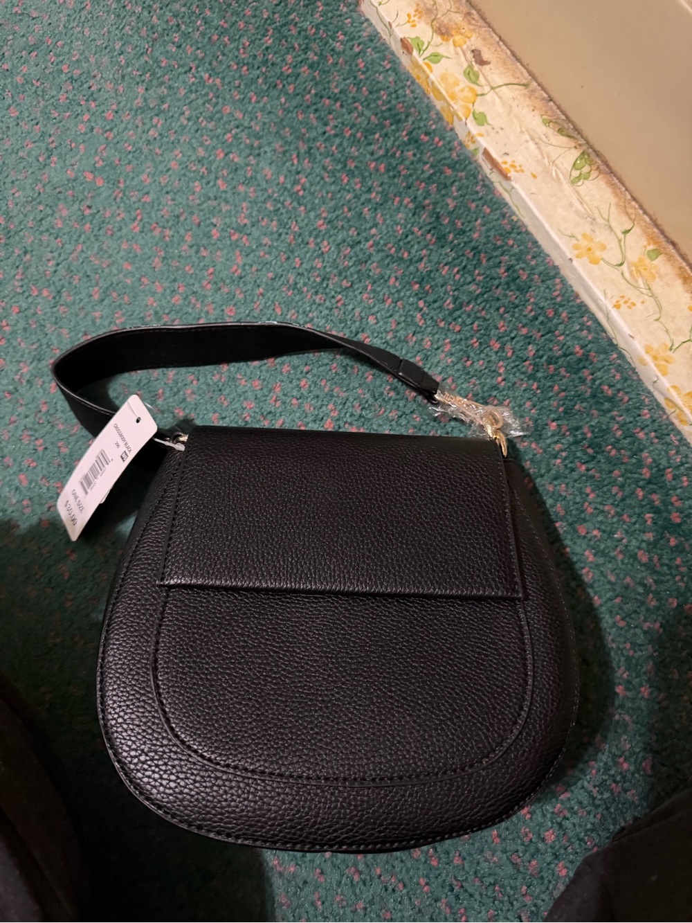 Classic Black Saddle Crossbody Bag - Women